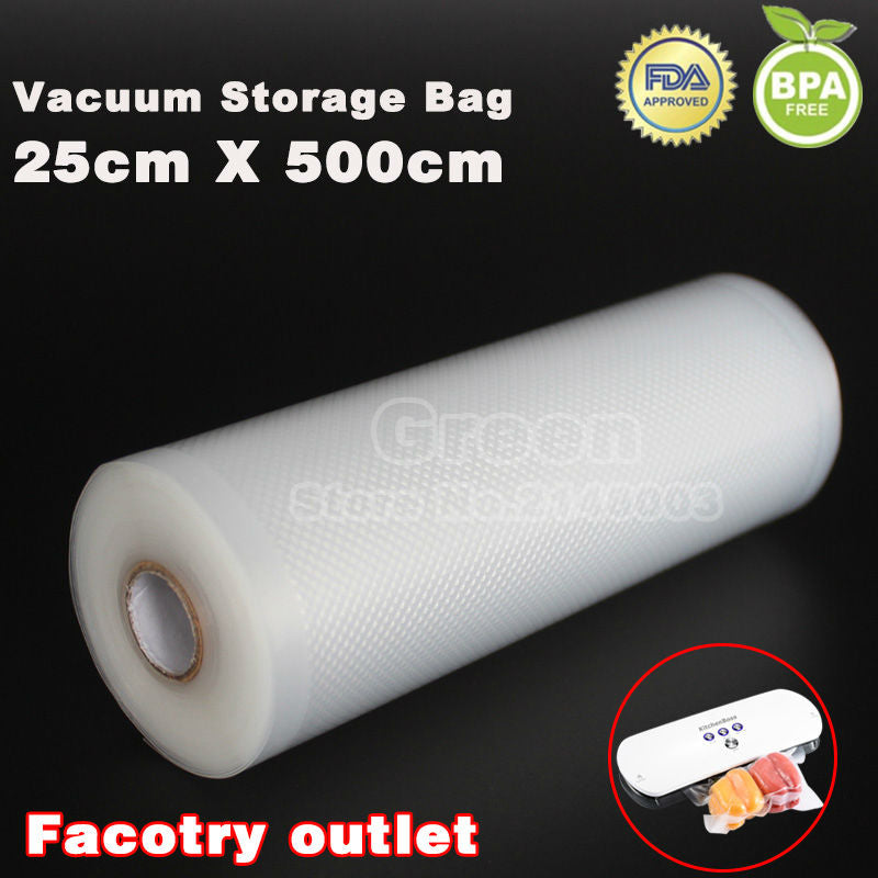 25cm x 500cm 1 Roll Vacuum food bag for kitchen vacuum storage bags packing film keep fresh up to 6x longer
