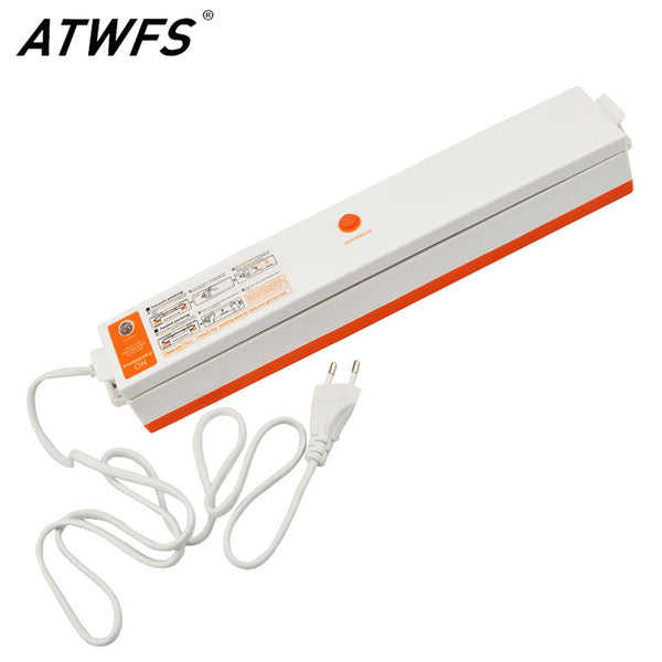 ATWFS 220V Household Food Vacuum Sealer Machine Vacuum Packing Machine Film Container Food Sealer Saver Include 15Pcs Bags Free