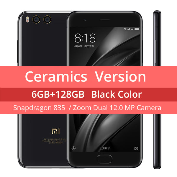 Original Xiaomi Mi6 Prime Mi 6 Mobile Phone 6GB RAM 128GB ROM Snapdragon 835 Octa Core 5.15" FHD 12MP Dual Camera Fingerprint ID
